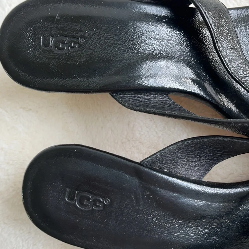 UGG leather wedge thong sandals sz 8,5 - Picture 7 of 10